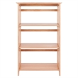 Bowery Hill 4-Tier Transitional Solid Wood Folding Bookcase in Natural