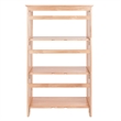 Bowery Hill 4-Tier Transitional Solid Wood Folding Bookcase in Natural