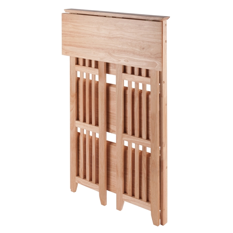 bowery hill 4-tier transitional solid wood folding bookcase in natural