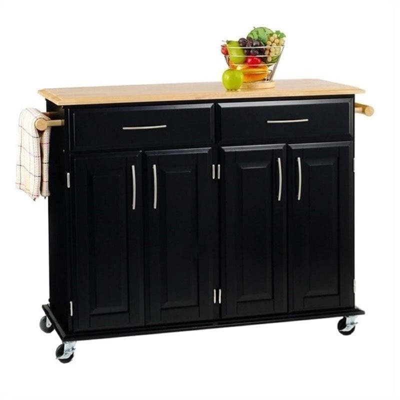 Bowery Hill Kitchen Cart in Black