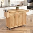 Bowery Hill 2-Drawer Wood Kitchen Cart with Breakfast Bar in Natural