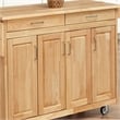 Bowery Hill 2-Drawer Wood Kitchen Cart with Breakfast Bar in Natural