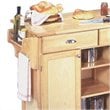 Bowery Hill 2-Drawer and 4-Shelf Wood Kitchen Cart in Natural