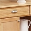 Bowery Hill 2-Drawer and 4-Shelf Wood Kitchen Cart in Natural