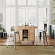 Bowery Hill 2-Drawer and 4-Shelf Wood Kitchen Cart in Natural
