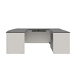 Bowery Hill Modern Wood U-Shaped Home Office Set in Slate Gray