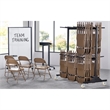 Bowery Hill Traditional Steel Metal Two-Tier Folding Chair Cart in Black