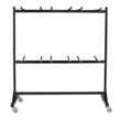 Bowery Hill Traditional Steel Metal Two-Tier Folding Chair Cart in Black