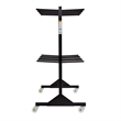 Bowery Hill Traditional Steel Metal Two-Tier Folding Chair Cart in Black