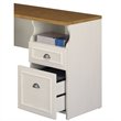 Bowery Hill L-Shaped Wood Computer Desk in Antique White and Tea Maple