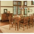 Bowery Hill Solid Oak Wood 7-Piece Rectangular Dining Set in Brown