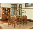 Bowery Hill Solid Oak Wood 7-Piece Rectangular Dining Set in Brown