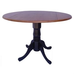 bowery hill dual drop leaf dining table in black and cherry