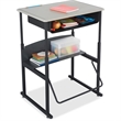 Bowery Hill Transitional Student Desk with Book Box in Beige