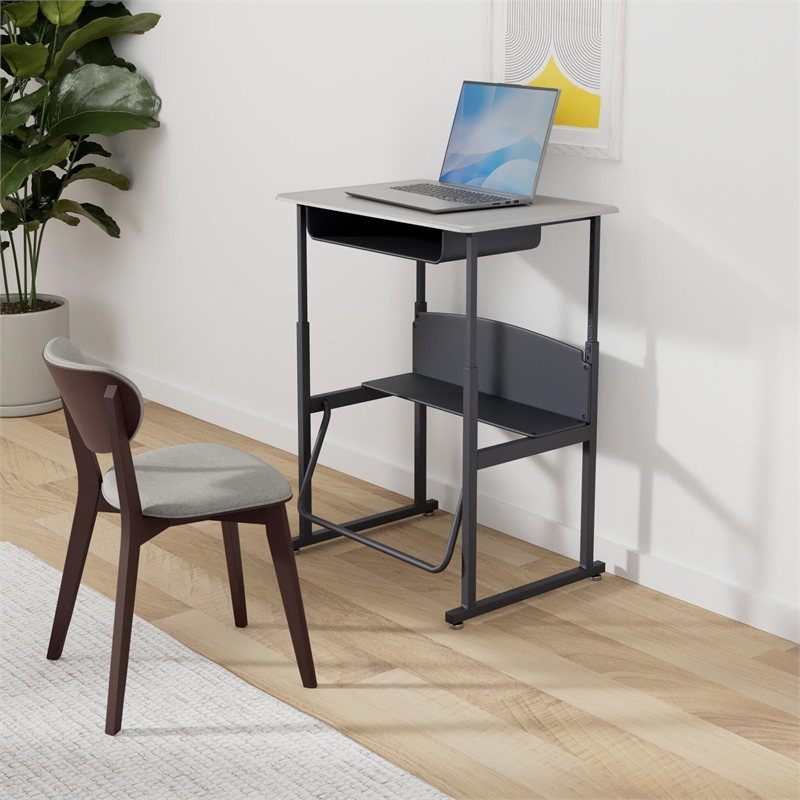 Bowery Hill Transitional Student Desk with Book Box in Beige