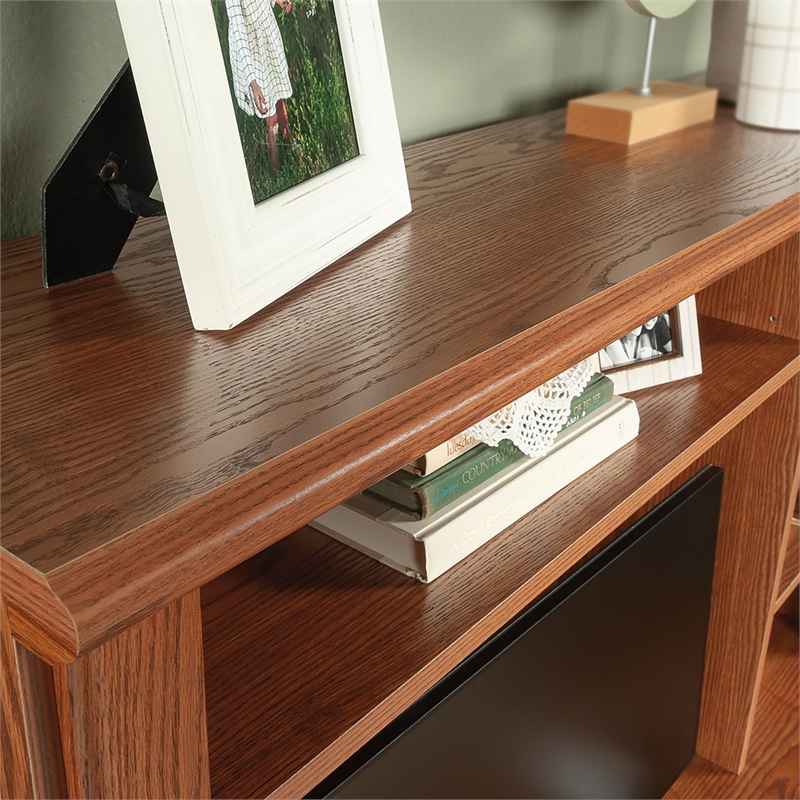Bowery Hill Small Computer Desk with Hutch in Carolina Oak