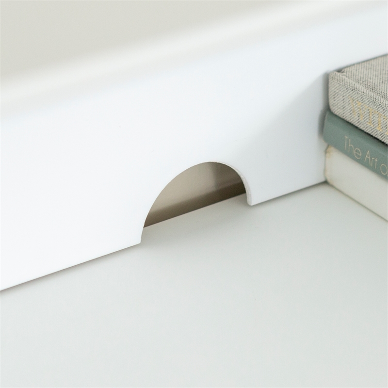 Bowery Hill Solid Wood Deluxe Computer Desk with Detachable Hutch in White