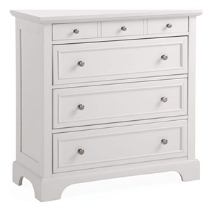 Bowery Hill Traditional 4-Drawer Hardwood Chest in Off White