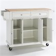 Bowery Hill 2-Drawer Traditional Wood Kitchen Cart in White/Natural