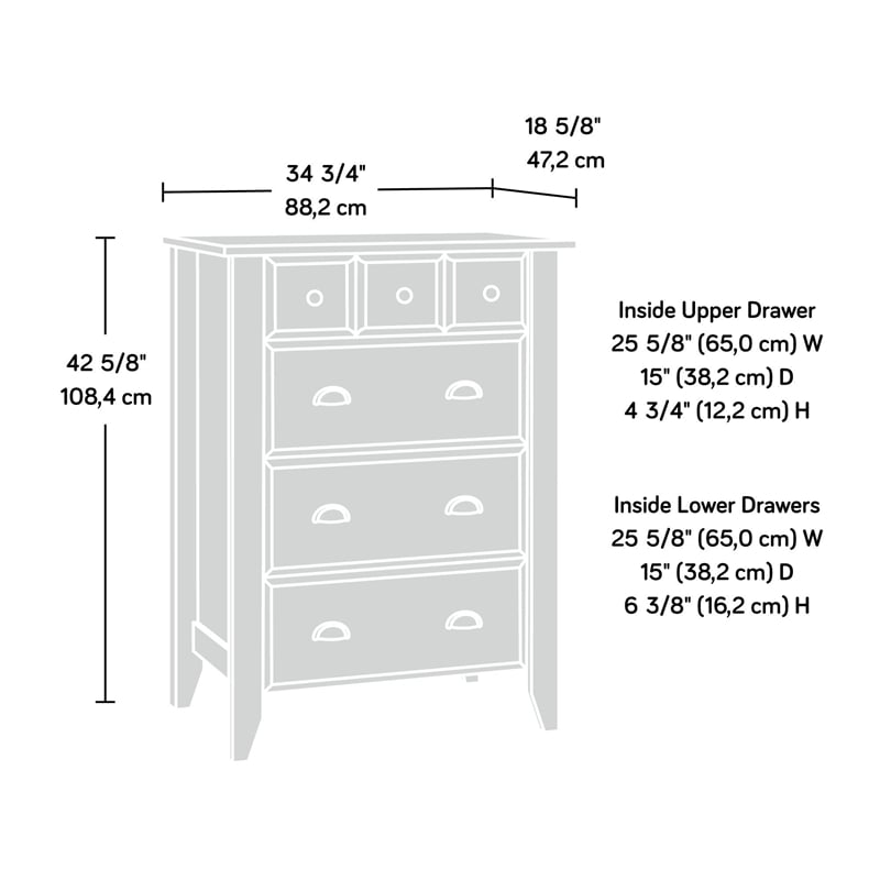Bowery Hill 4-Drawer Transitional Engineered Wood Chest in Oiled Oak