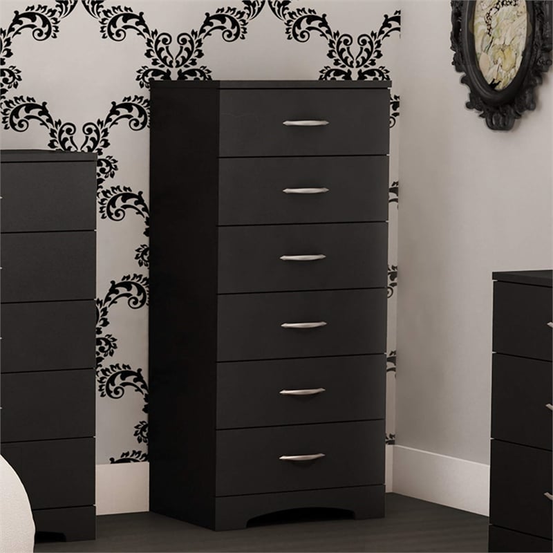 Bowery Hill 6 Drawer Lingerie Chest in Black