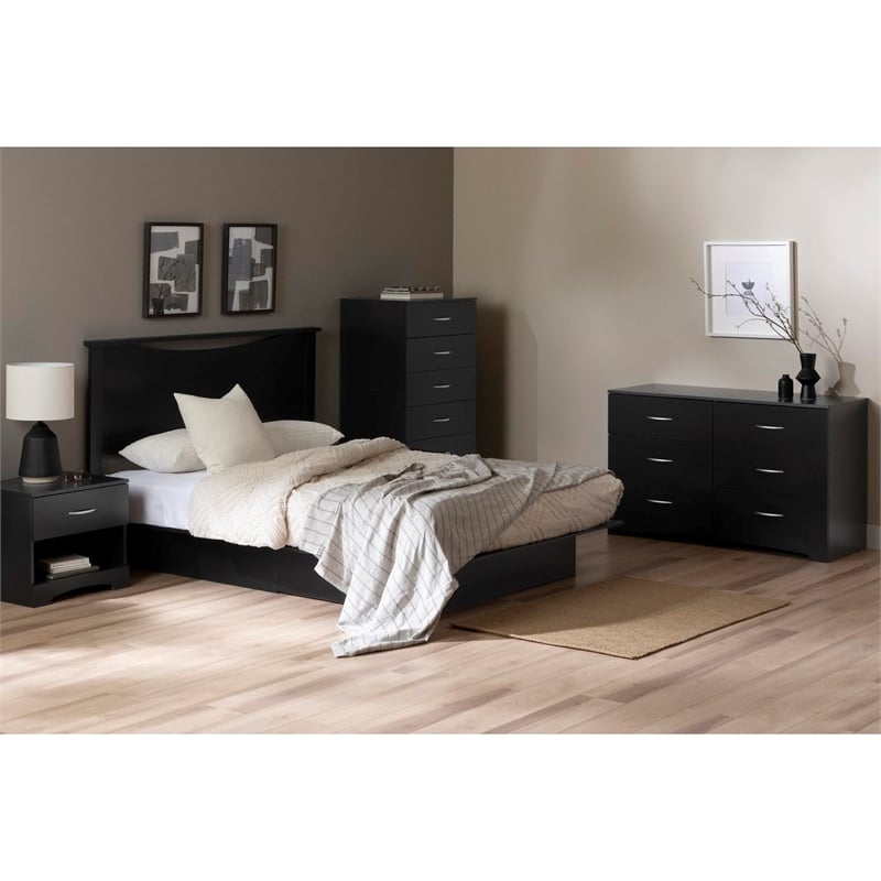 Bowery Hill 6 Drawer Lingerie Chest in Black
