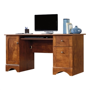 bowery hill transitional wood computer desk in brushed maple