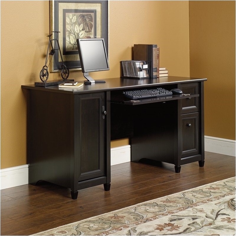 Bowery Hill Engineered Wood 2-Drawers Computer Desk in Estate Black