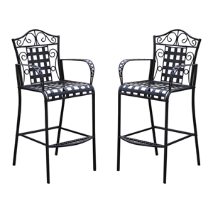 Bowery Hill Iron Patio Bar Stool (Set of 2)