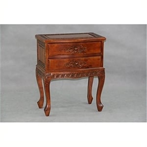 Bowery Hill 2 Drawer Nightstand in Dual Walnut Stain