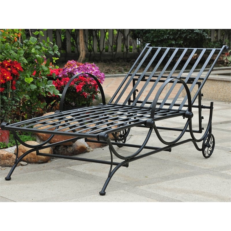 Bowery Hill Iron Patio Chaise Lounge