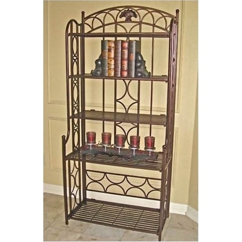 Bowery Hill Iron Baker's Rack in Bronze Cymax Business