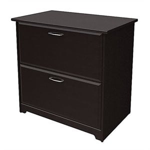 bowery hill 2 drawer lateral file cabinet in espresso oak
