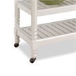 Bowery Hill Wood Kitchen Cart with Stainless Steel Top in Off White