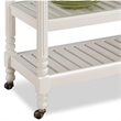 Bowery Hill Wood Kitchen Cart with Stainless Steel Top in Off White