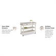Bowery Hill Wood Kitchen Cart with Stainless Steel Top in Off White
