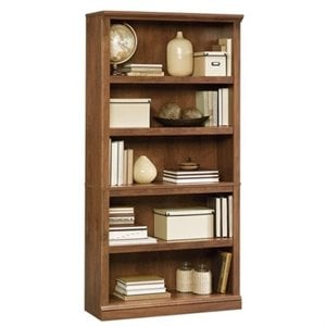 Bowery Hill 5 Shelf Wood Bookcase in Oiled Oak