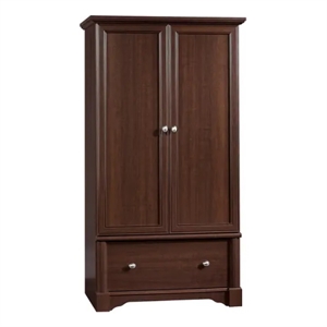 bowery hill traditional wood wardrobe armoire in cherry finish