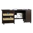 Bowery Hill Engineered Wood Craft and Mobile Sewing Cart in Cinnamon Cherry