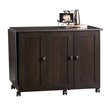 Bowery Hill Engineered Wood Craft and Mobile Sewing Cart in Cinnamon Cherry