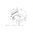 Bowery Hill Contemporary Wood U-Shaped Workstation in Sandstone/Gray