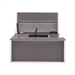 Bowery Hill Contemporary Wood U-Shaped Workstation in Sandstone/Gray