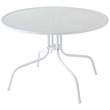 Bowery Hill Round Metal Dining Table in White