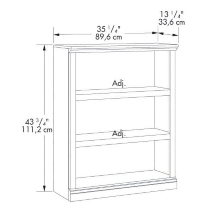 Bowery Hill Traditional Engineered Wood 3 Shelf Bookcase in Select Cherry