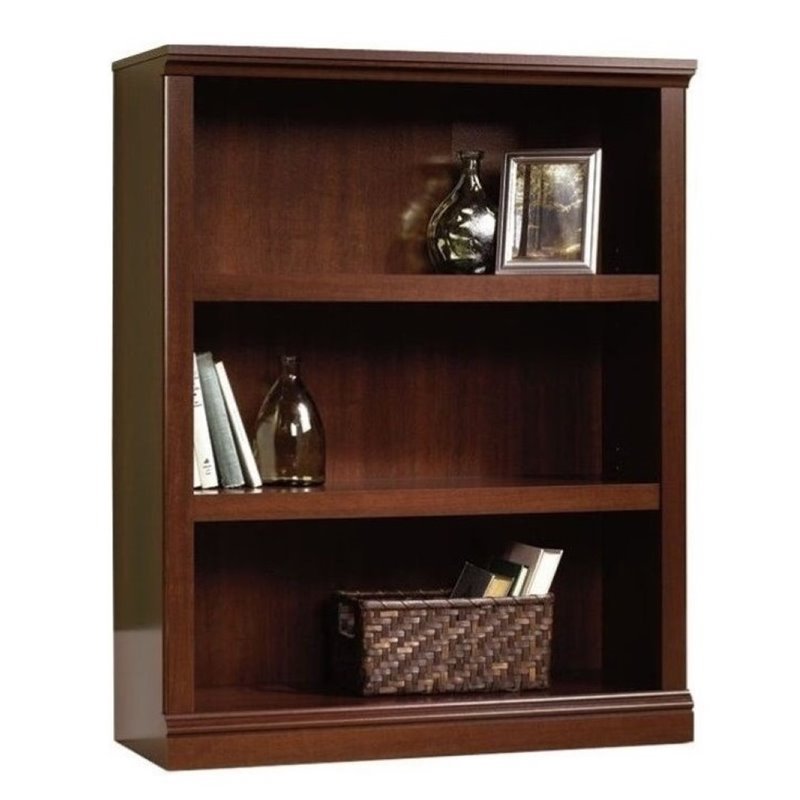 Bowery Hill Traditional Engineered Wood 3 Shelf Bookcase in Select Cherry