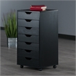Bowery Hill 7-Drawer Modern Composite Wood Storage Cabinet in Black