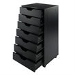 Bowery Hill 7-Drawer Modern Composite Wood Storage Cabinet in Black