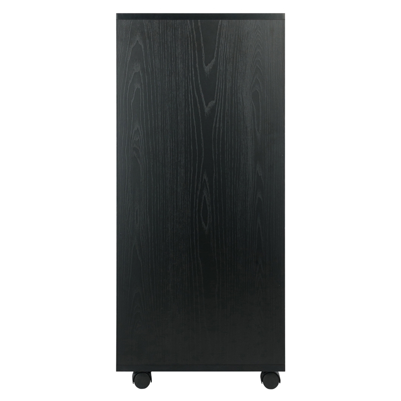 Bowery Hill 7-Drawer Modern Composite Wood Storage Cabinet in Black