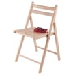 Bowery Hill Transitional Solid Wood Folding Chair Set in Natural (Set of 4)