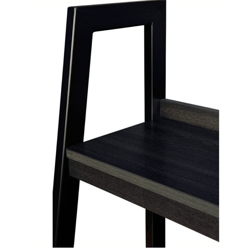 Bowery Hill 4 Shelf Ladder Bookcase in Black (Set of 2)